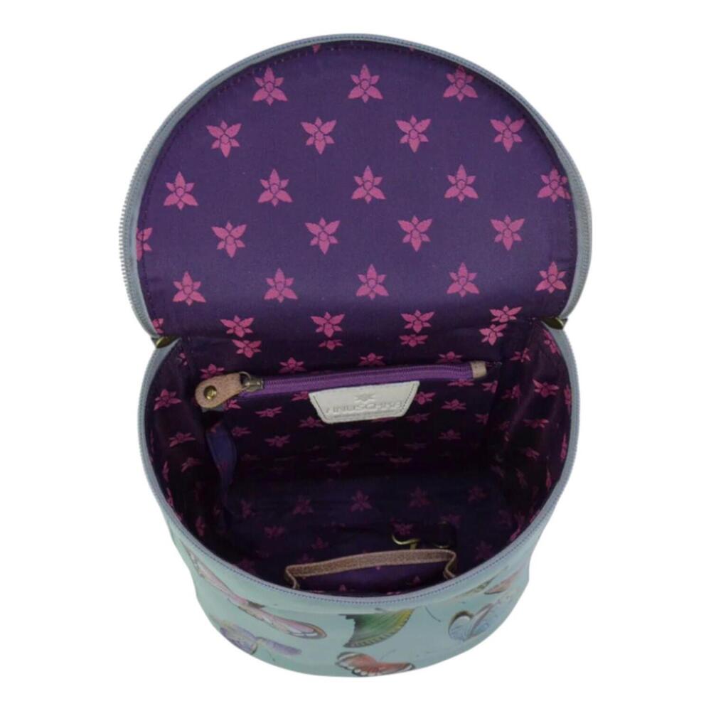 Anuschka Women’s Leather Hand-Painted Bucket Backpack Butterfly Heaven - Picture 3 of 4